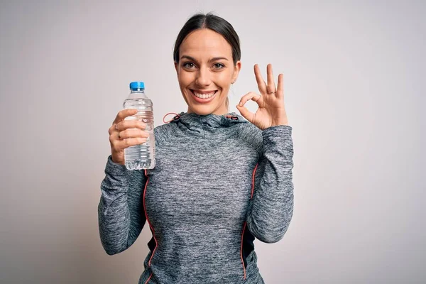 Mujer Fitness Joven Que Usa Ropa Entrenamiento Deportivo Beber Agua — Foto de Stock