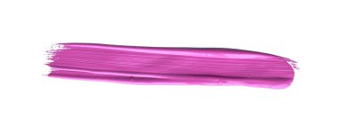 İzole edilmiş arkaplanda kırmızı renkli fırça darbesi, tuval suluboya dokusu, pembe ruj lekesi