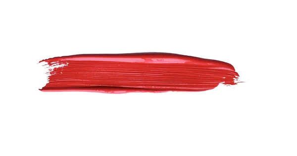 Piros Színű Ecset Stroke Paiting Felett Elszigetelt Háttér Vászon Akvarell — Stock Fotó