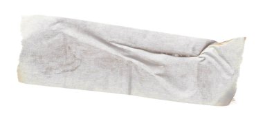 İzole edilmiş arkaplan üzerinde beyaz yapışkan kağıt bant, boş bağlanma ambalaj buruşuk yapıştırma etiketi