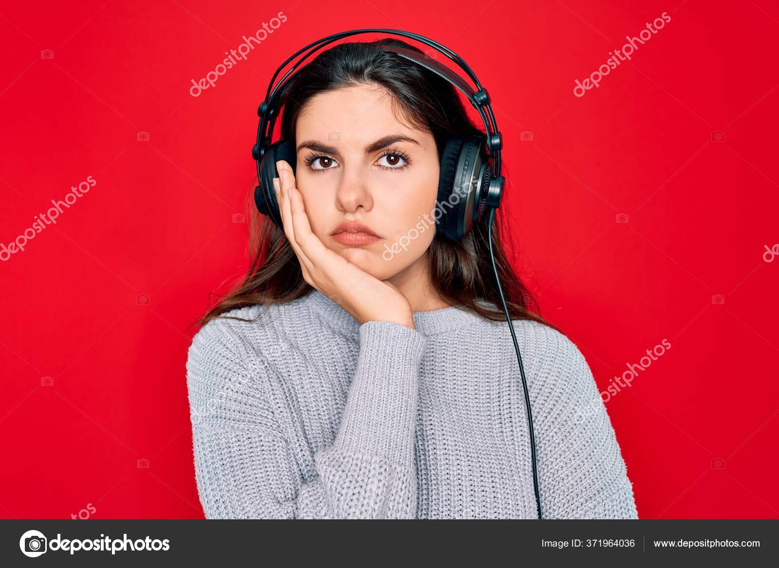 Beautiful Girl Wearing Headphones