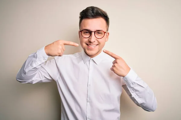 Jeune Beau Noël Affaires Portant Des Lunettes Chemise Élégante Sur — Photo