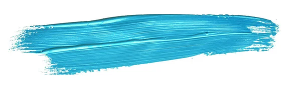 Τυρκουάζ Μπλε Πινέλο Χαϊδεύοντας Πάνω Από Απομονωμένο Φόντο Υφή Καραβόπανου — Φωτογραφία Αρχείου