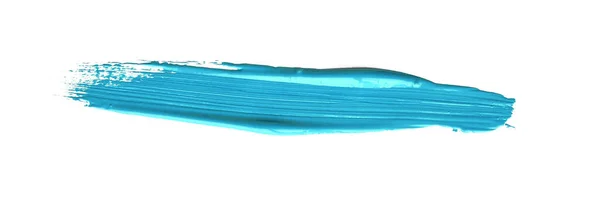 Бірюзовий Синій Пензлик Зупиняється Ізольованому Фоні Акварельна Текстура Полотна — стокове фото