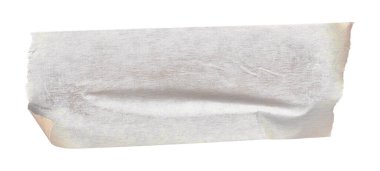 İzole edilmiş arkaplan üzerinde beyaz yapışkan kağıt bant, boş bağlanma ambalaj buruşuk yapıştırma etiketi