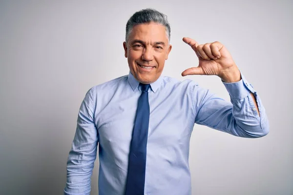 Idade Média Bonito Homem Negócios Cabelos Grisalhos Vestindo Camisa Elegante — Fotografia de Stock