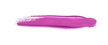 İzole edilmiş arkaplanda kırmızı renkli fırça darbesi, tuval suluboya dokusu, pembe ruj lekesi