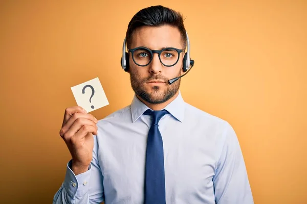 Business Operator Man Met Customer Service Headset Van Call Center — Stockfoto