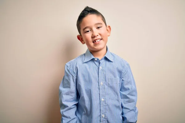 Young Little Boy Kid Wearing Elegant Shirt Standing Isolated Background — Stock Photo, Image
