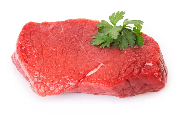 Carne cruda su sfondo bianco — Foto Stock