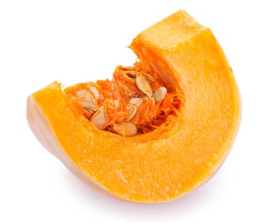 Beyaz arkaplanda taze balkabağı