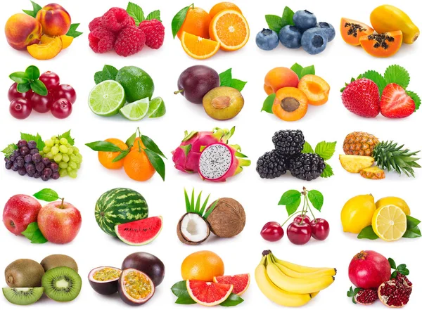 Recogida de frutas y bayas frescas Imagen de stock