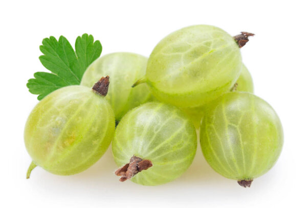 Fresh gooseberry on white background
