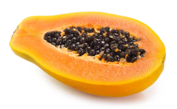Frische Papaya auf weißem Hintergrund Stockbild