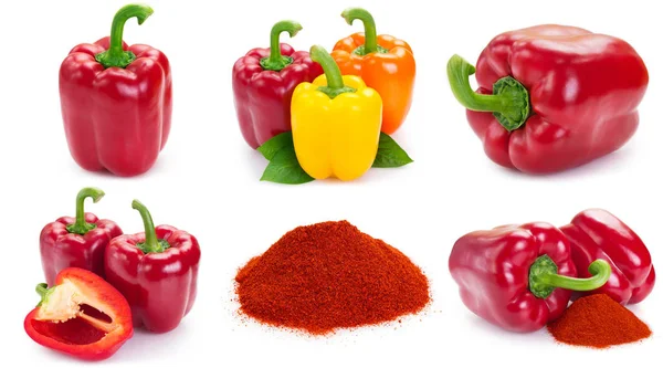 Collection of fresh pepper on white background — Stock Photo, Image