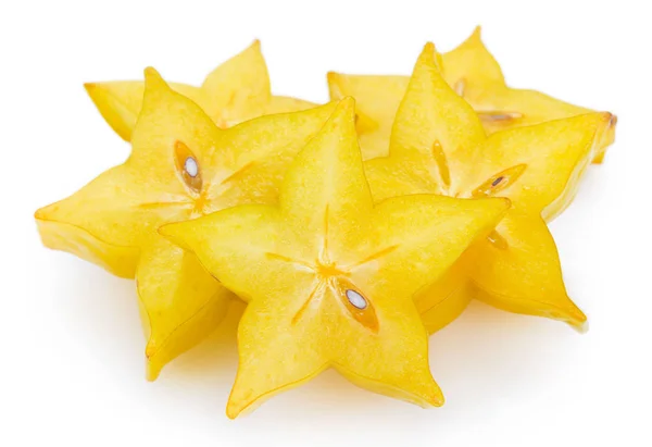 stock image Fresh carambola or starfruit on white background