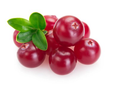 Beyaz arka plan üzerinde izole taze kızılcık