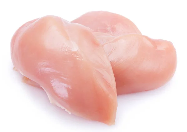 Filetto di pollo crudo isolato su sfondo bianco — Foto Stock