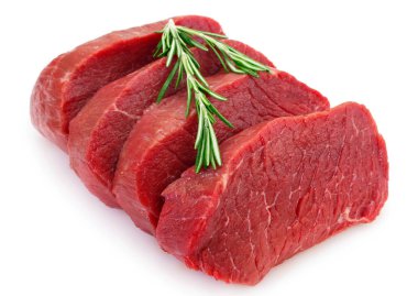 Raw beef on white background clipart