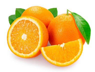 Beyaz arkaplanda taze turuncu