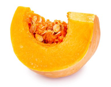 Beyaz arkaplanda taze balkabağı