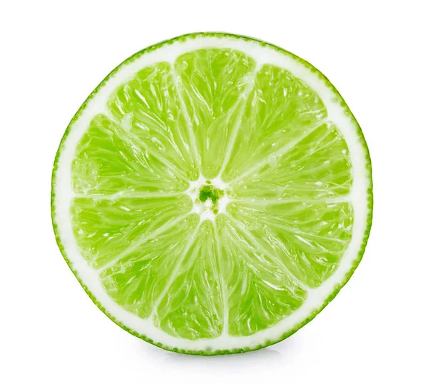 Lime fraîche sur fond blanc — Photo