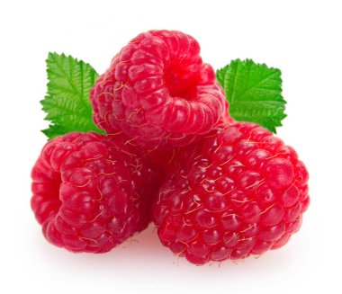 Beyaz arkaplanda taze ahududu