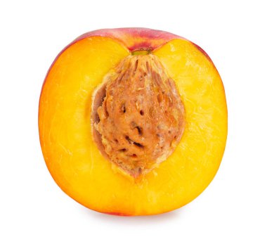 Beyaz arka planda taze şeftali