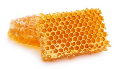 beyaz arka plan closeup izole bal ile petek