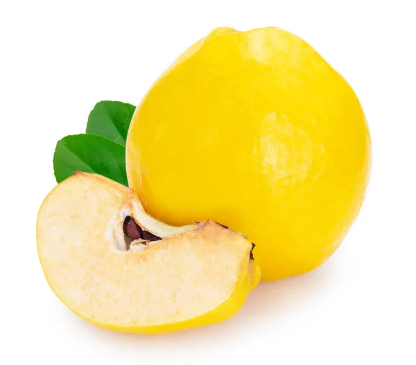 Fresh Quince Isolated White Background Closeup — Stock Photo, Image