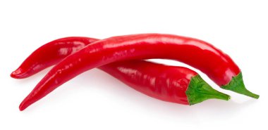 Kırmızı biber beyaz arkaplanda izole edildi.