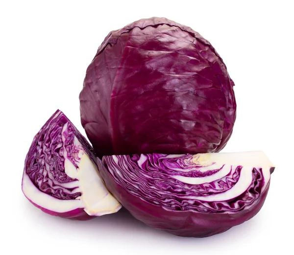 Fresh Red Cabbage Isolated White Background — Stock Photo, Image