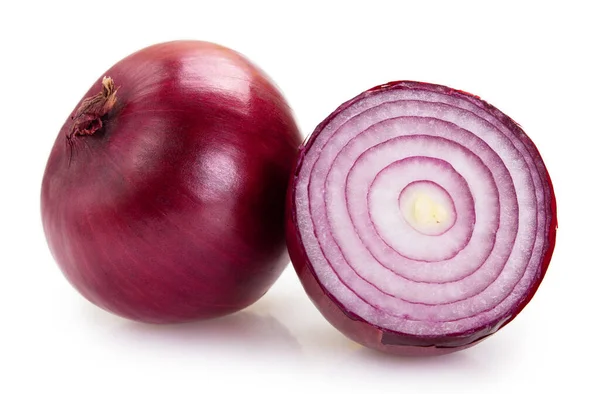 Cebolla Roja Fresca Aislada Sobre Fondo Blanco —  Fotos de Stock