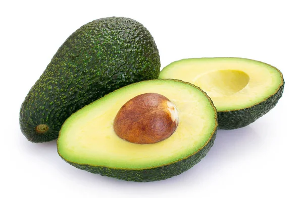 Avocado Fresco Isolato Sfondo Bianco Primo Piano — Foto Stock