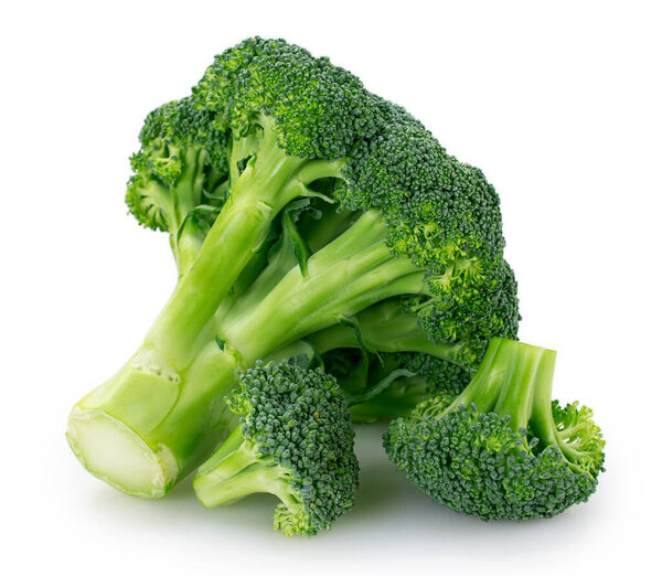 fresh broccoli isolated on white background closeup
