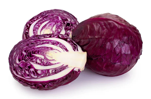 Fresh Red Cabbage Isolated White Background — Stock Photo, Image