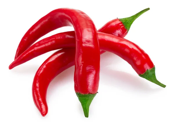 Chili Peppar Isolerad Vit Bakgrund Närbild — Stockfoto