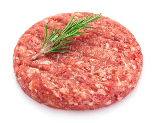 Burger Cutlet Isolerad Vit Bakgrund Närbild — Stockfoto