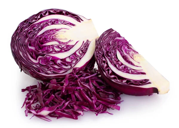 Fresh Red Cabbage Isolated White Background — Stock Photo, Image