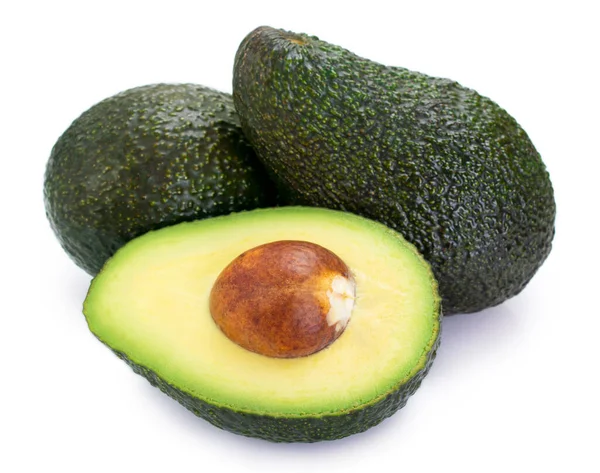 Verse Avocado Geïsoleerd Witte Achtergrond Closeup — Stockfoto