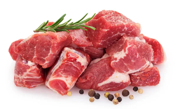 Carne Cerdo Cruda Aislada Sobre Fondo Blanco —  Fotos de Stock