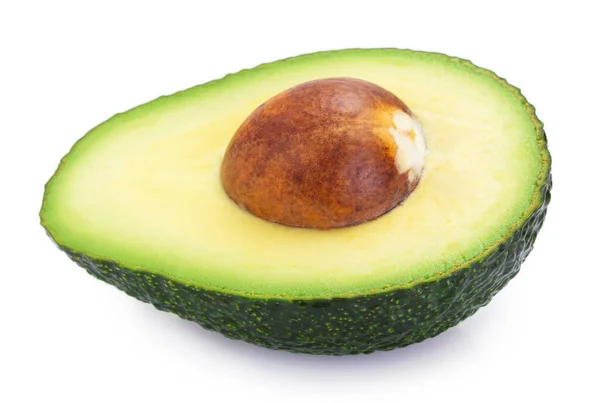 Verse Avocado Geïsoleerd Witte Achtergrond Closeup Stockfoto
