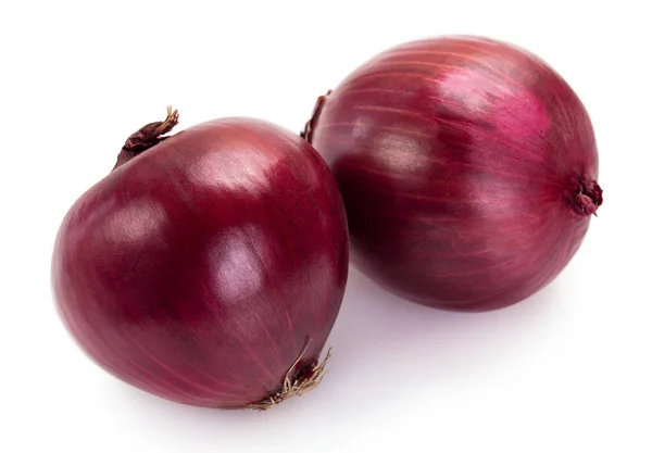 Cebolla Roja Fresca Aislada Sobre Fondo Blanco —  Fotos de Stock