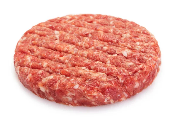 Burger Cutlet Isolerad Vit Bakgrund Närbild — Stockfoto