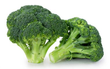 Beyaz arka plan closeup izole taze brokoli