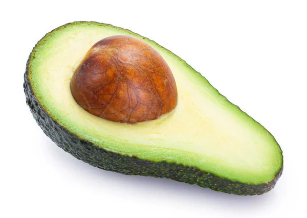 Avocado Fresco Isolato Sfondo Bianco Primo Piano — Foto Stock