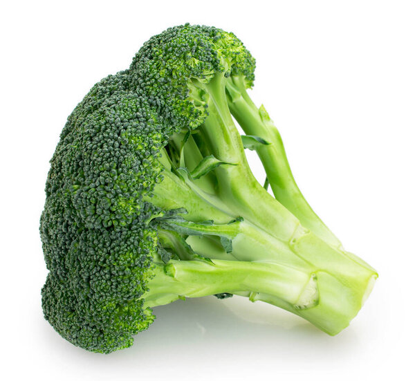 fresh broccoli isolated on white background closeup