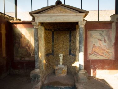 Eşsiz freskleri Pompei villaları, Naples, İtalya