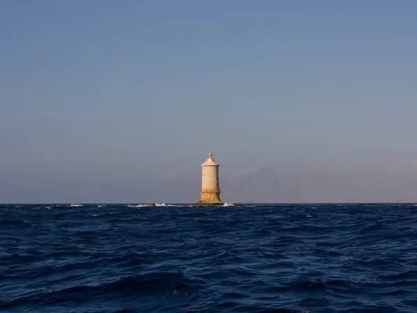Scogli Porcelli Lighthouse near Trapani, Sicily, Italy — Stock Photo, Image