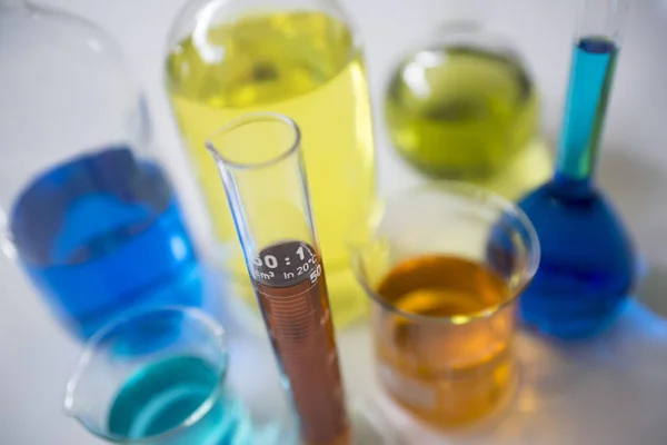 Chemical Bottles Focus Select — Stock Photo, Image
